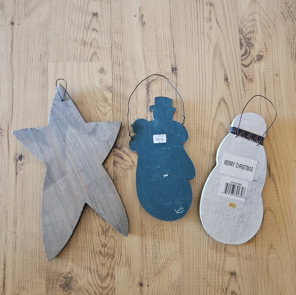 Lot Of Wooden Snowmen Decor - Picture 5 of 6